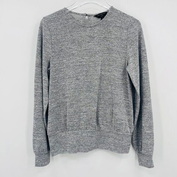 Banana Republic Size Small Heathered Gray Luxespun Thin Knit Long Sleeve Sweater - Picture 1 of 9